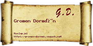 Gromen Dormán névjegykártya